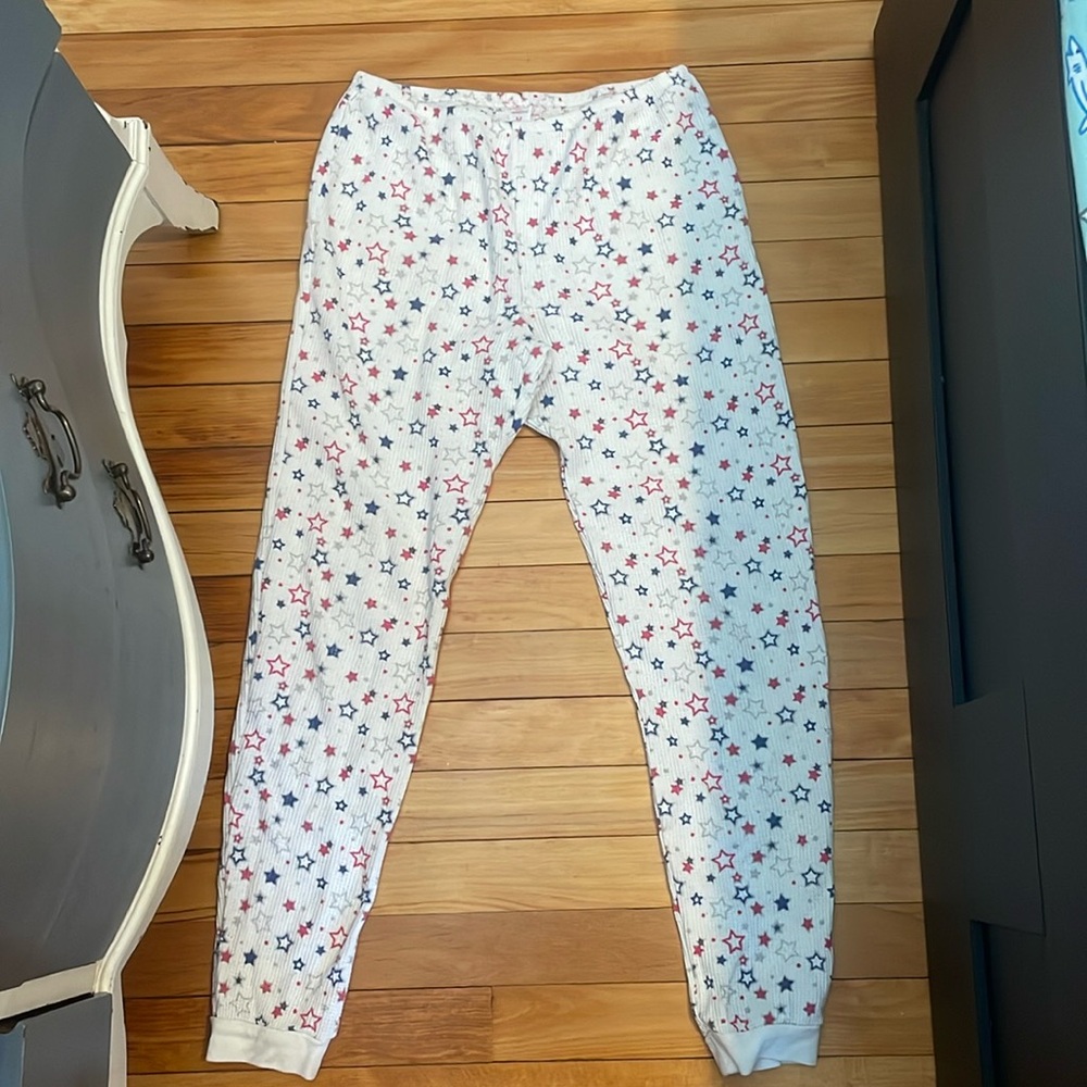 Thermal pants with pink and blue stars
